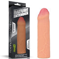 16,5 cm Nature Extender 4.5 cm Dolgulu Premium Ten Rengi Silikon Sünnetsiz Penis Kılıfı - LV4212F