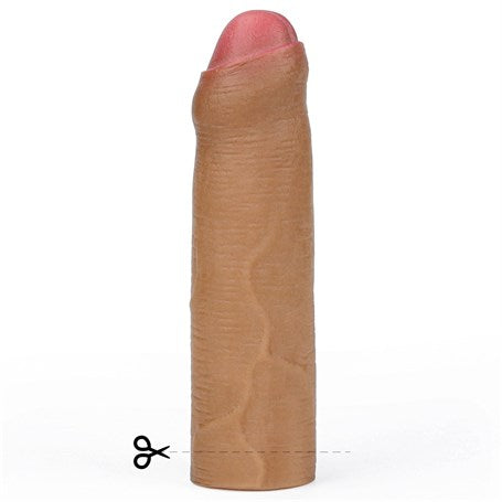 16,5 cm Nature Extender 4.5 cm Dolgulu Premium Silikon Sünnetsiz Melez Penis Kılıfı - LV4212B