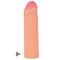 16,5 cm Nature Extender 4.5 cm Dolgulu Premium Ten Rengi Silikon Sünnetsiz Penis Kılıfı - LV4212F