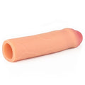 16,5 cm Nature Extender 4.5 cm Dolgulu Premium Ten Rengi Silikon Sünnetsiz Penis Kılıfı - LV4212F