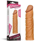 Nature Extender 5 cm Dolgulu Premium Melez Silikon Penis Kılıfı - LV1052B