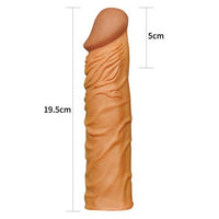 Nature Extender 5 cm Dolgulu Premium Melez Silikon Penis Kılıfı - LV1052B