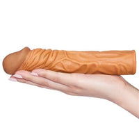 Nature Extender 5 cm Dolgulu Premium Melez Silikon Penis Kılıfı - LV1052B