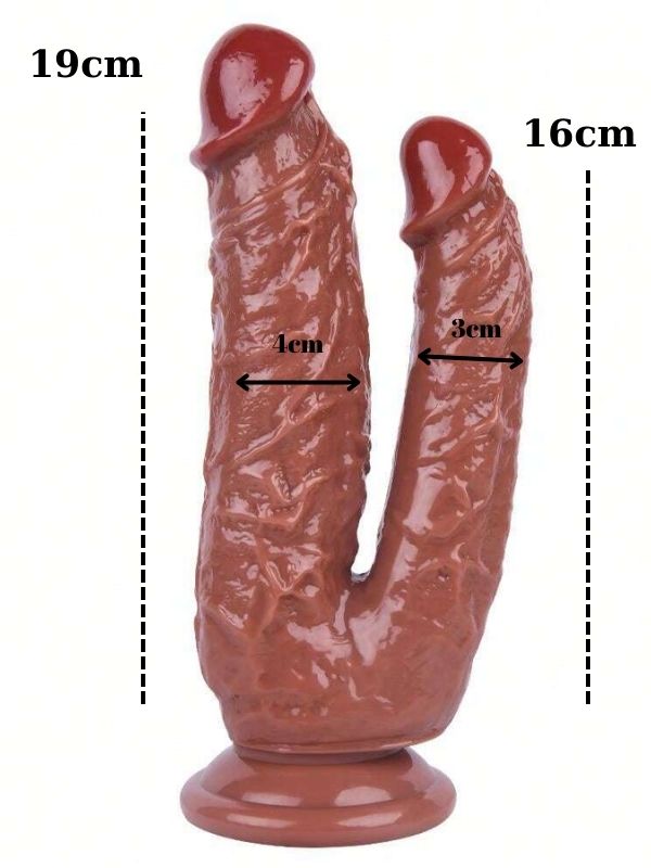 Noctis 19cm Kahverengi Çiftli Dildo No:76 - C-7749K