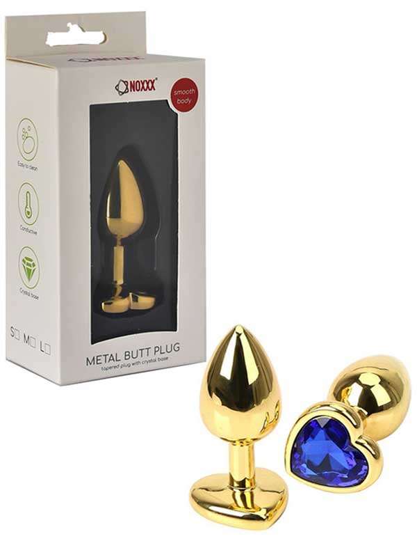 NOXXX Kalp Mücevherli Çelik Gold Anal Plug Küçük Boy - CA-401009