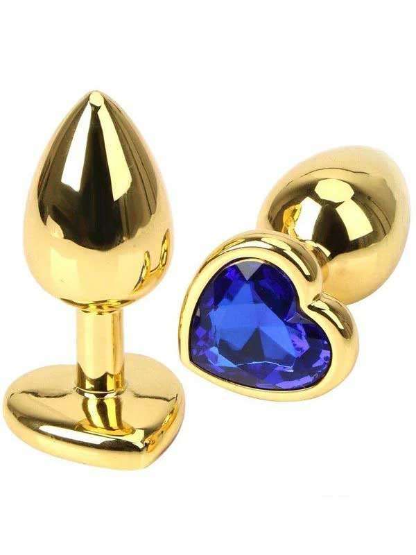 NOXXX Kalp Mücevherli Çelik Gold Anal Plug Küçük Boy - CA-401009