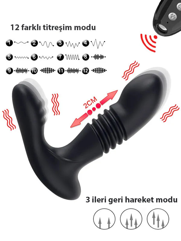 NOXXX İleri Geri Hareketli Şarjlı Uzaktan Kumandalı Vibratör - 802162