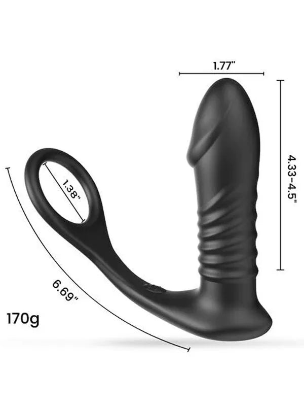 NOXXX İleri Geri Hareketli Uzaktan Kumandalı Şarjlı Penis Halkalı Anal Vibratör - 802160