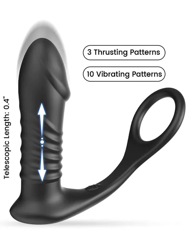 NOXXX İleri Geri Hareketli Uzaktan Kumandalı Şarjlı Penis Halkalı Anal Vibratör - 802160