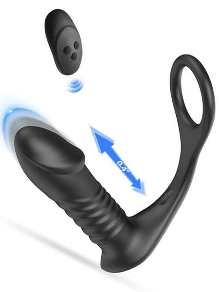 NOXXX İleri Geri Hareketli Uzaktan Kumandalı Şarjlı Penis Halkalı Anal Vibratör - 802160