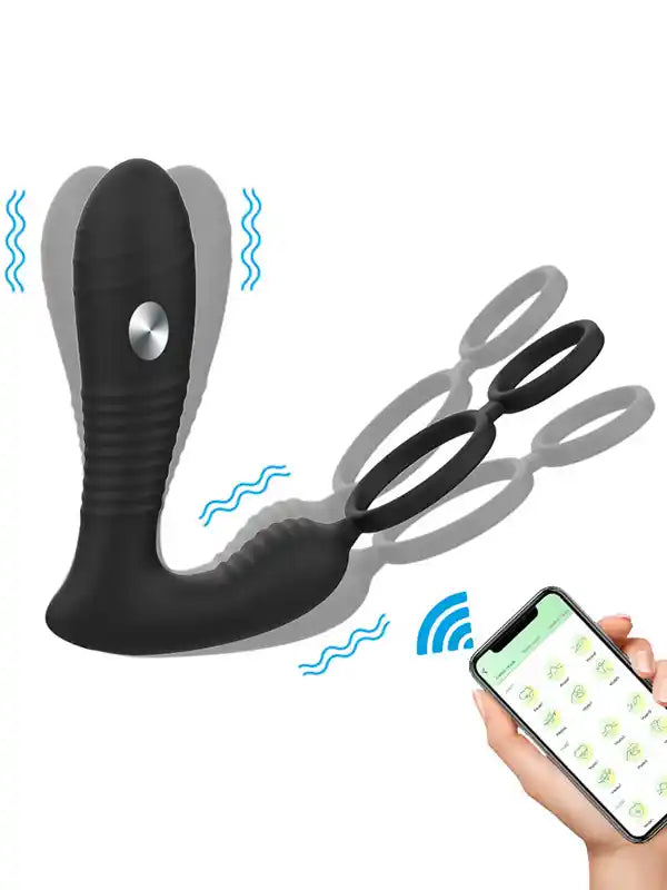 NOXXX Telefon Kontrollü Elektro Şoklu Penis Halkalı Anal Vibratör - 405301