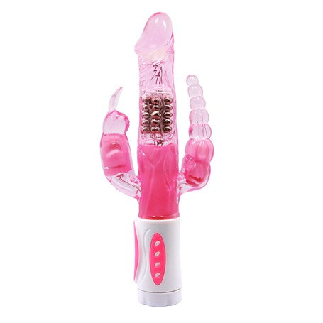 Oynar Başlı Klitoral & Anal Uyarıcılı Teknolojik Vibratör Penis - B1191