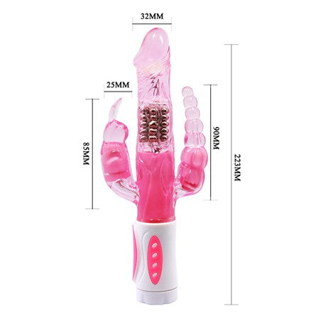 Oynar Başlı Klitoral & Anal Uyarıcılı Teknolojik Vibratör Penis - B1191