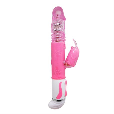Oynar Başlı Klitoris Uyarıcılı Teknolojik Tavşan Vibratör Penis - BDM6303
