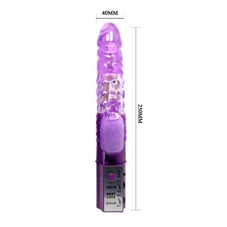 Oynar Başlı Klitoris Uyarıcılı Teknolojik Vibratör Penis - B1074