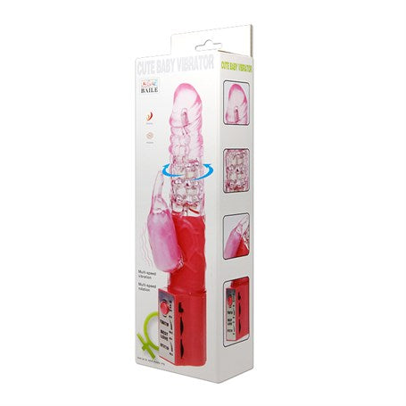 Oynar Başlı Klitoris Uyarıcılı Teknolojik Vibratör Penis - B1070