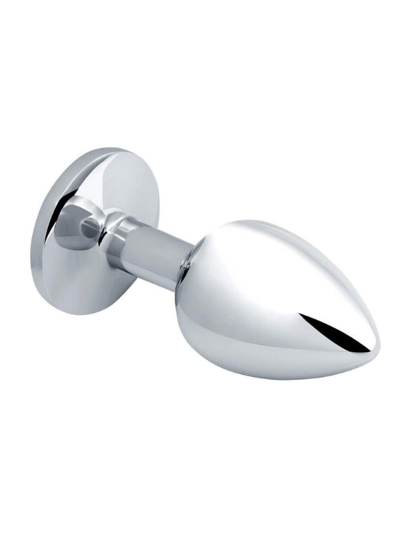 Paslanmaz Çelik Anal Plug Tıkaç Beyaz Taşlı - A-AVP002BEYAZ