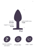 Paslanmaz Çelik Anal Plug Tıkaç Kırmızı Taşlı - A-AVP002KIRMIZI