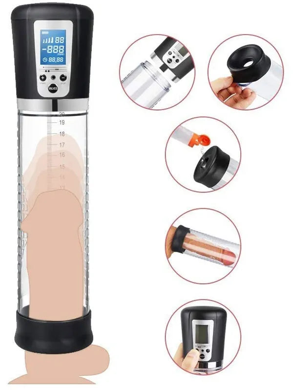 Dijital Göstergeli Şarjlı Otomatik Penis Pompası - 503001