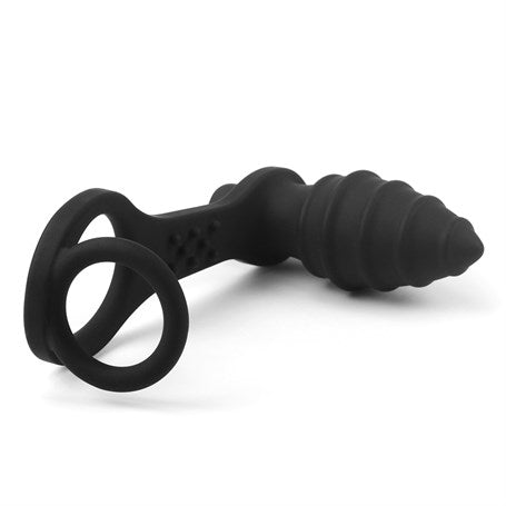 Penis Halkalı Titreşimli Anal Penetratör Plug Masturbatör - LV2652