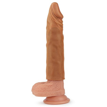 18,5 cm Pleasure Extender 5 cm Dolgulu Premium Melez Silikon Penis Kılıfı - LV1053B