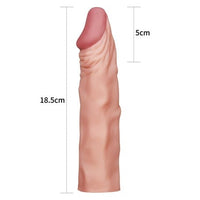 Pleasure Extender 5 cm Dolgulu Premium Ten Rengi Silikon Penis Kılıfı - LV1053F