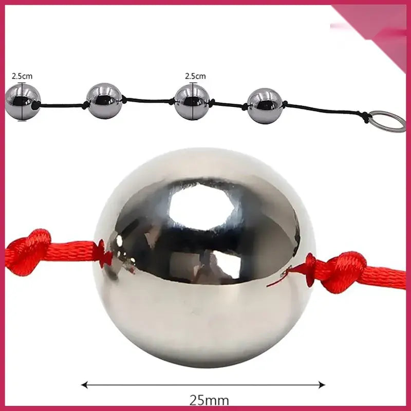 Pompoarizm 5 Top Metal Görünümlü Anal ve Vajina Topu - FA-KB11