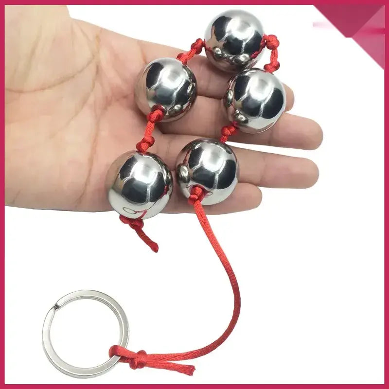Pompoarizm 5 Top Metal Görünümlü Anal ve Vajina Topu - FA-KB11
