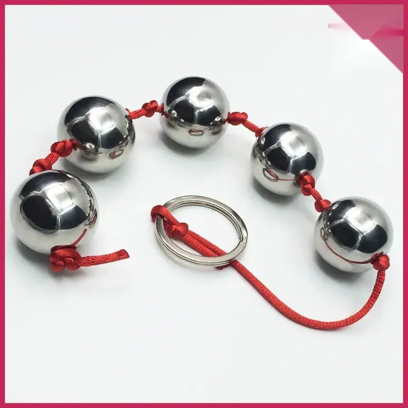 Pompoarizm 5 Top Metal Görünümlü Anal ve Vajina Topu - FA-KB11