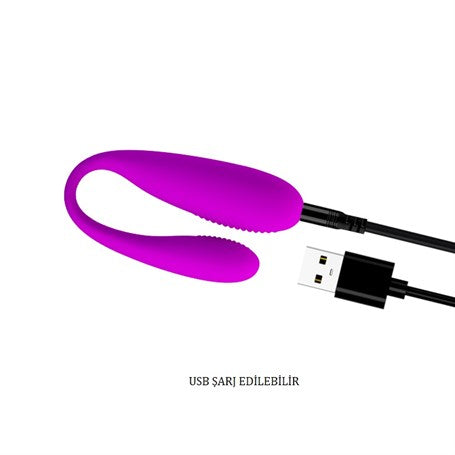 Pretty Love USB Şarjlı 12 Titreşimli Uzaktan Kumandalı Vibratör - BDM4430