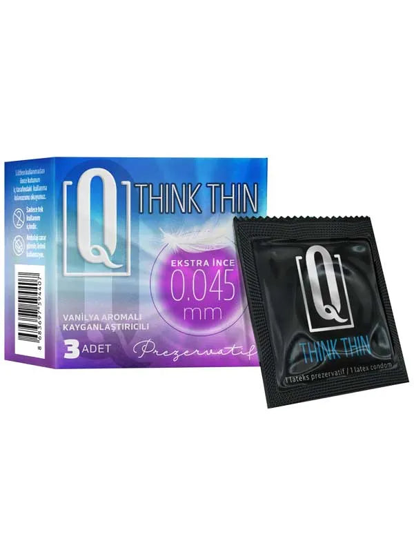 Q THINK THIN Extra İnce 0.045 mm Prezervatif 3'lü Paket - LQ1506