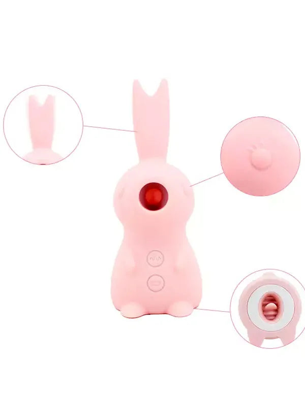 Rabbit Tongue Licking Şarjlı Kilitoral Emiş ve Dil Stimilasyon Vibratörü - YJA004