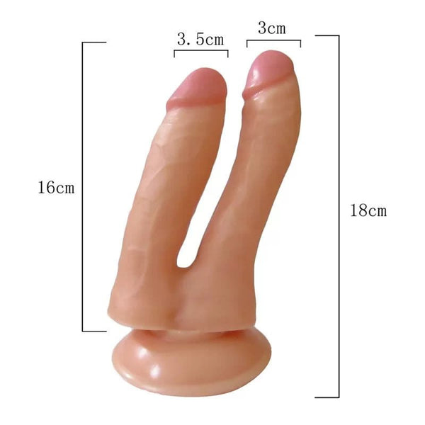 Xese Vantuzlu Çift Başlı Yapay Penis - FA-RD-56