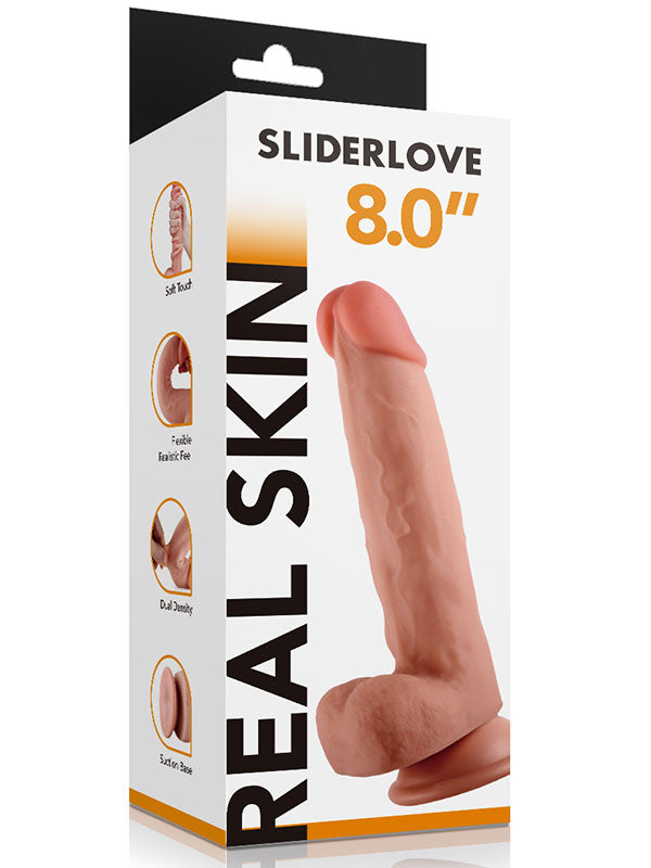 8" Dual Layer Oynar Derili Realistik Penis 20,32 cm - SL0219