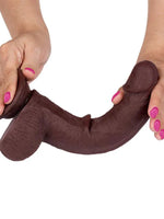 8" Dual Layer Oynar Derili Realistik Siyah Penis 20 cm - GL0657