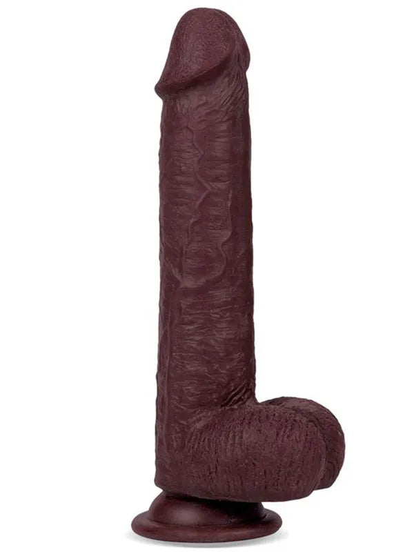 8" Dual Layer Oynar Derili Realistik Siyah Penis 20 cm - GL0657
