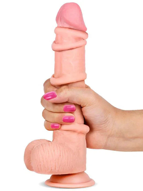 9" Dual Layer Oynar Derili Realistik Penis 23 cm - SL0226
