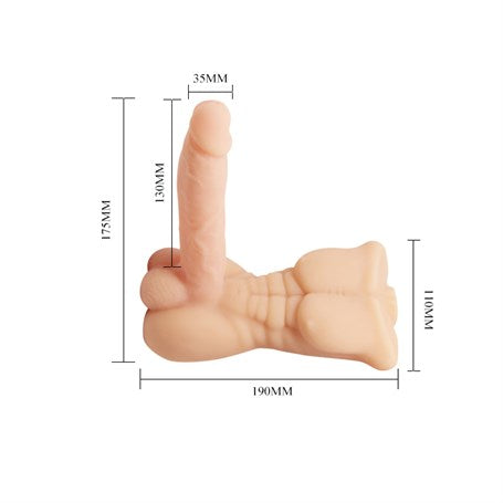 Realistik Yarım Erkek Vücut Kumandalı Penis Vibratör - BDM8083