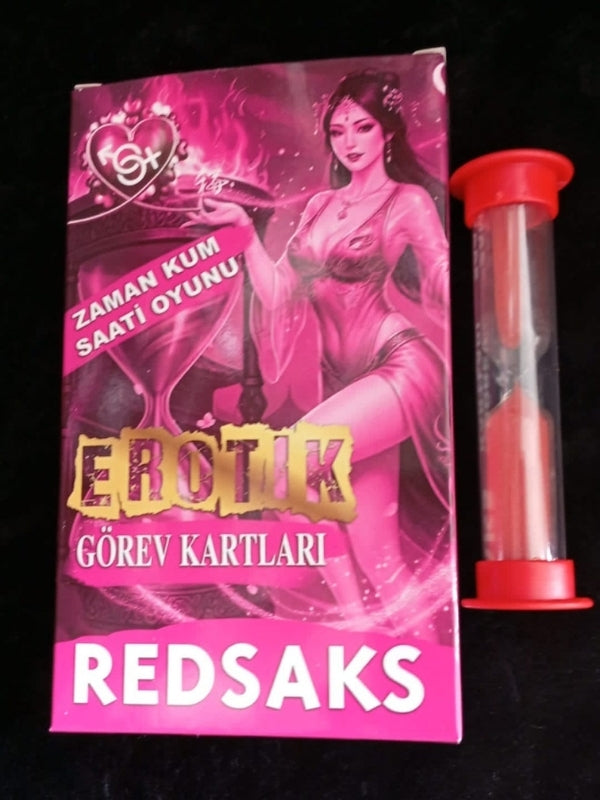 RedSaks Zaman Kum Saati Çiftler Oyunu – 1 Dakikalık Tutku ve Eğlence Görev Kartlarıyla Romantik Oyun Seti - C-3811