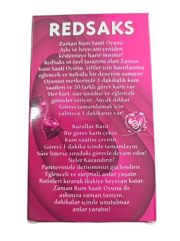 RedSaks Zaman Kum Saati Çiftler Oyunu – 1 Dakikalık Tutku ve Eğlence Görev Kartlarıyla Romantik Oyun Seti - C-3811