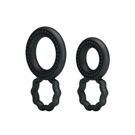 Ring 2'li Tırtıklı Penis Halkası - BDM0172
