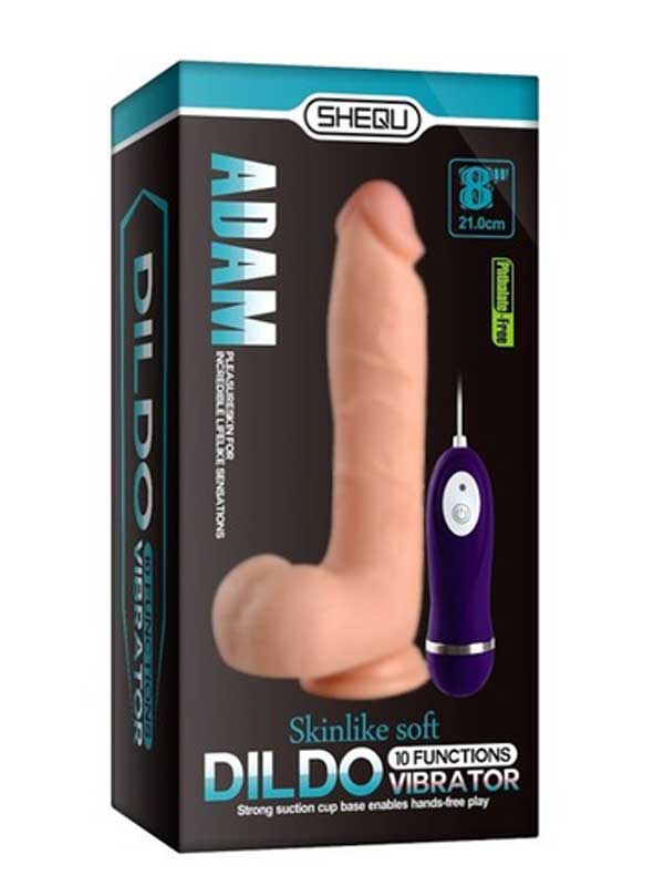 Shequ Adam Vibrating Realistik Vantuzlu Titreşimli Dildo 21 cm - CXSWBC10012V