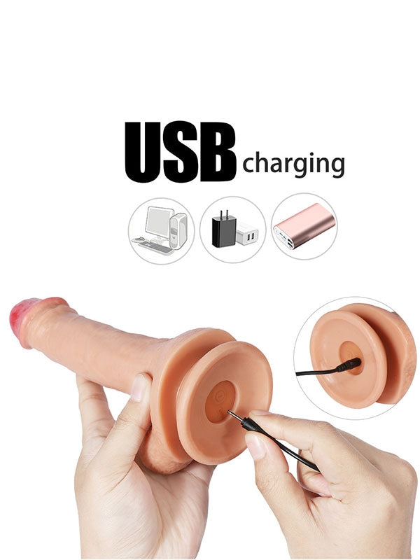 SHEQU Amber Uzaktan Kumandalı Şarjlı Realistik Dildo 21 cm - SQWBE10045