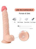 SHEQU Jeff Swaying Uzaktan Kumandalı Şarjlı Döner Başlı Titreşimli Realistik Vibratör 23 cm - SQT10012