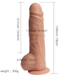 SHEQU Şarjlı Uzaktan Kumandalı Titreşimli Realistik Dildo 19 cm - SQT10004