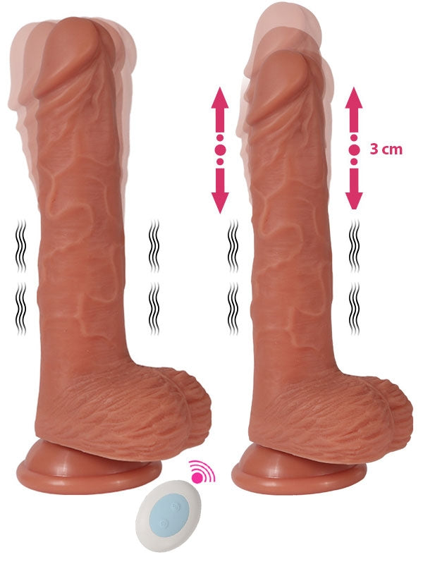SHEQU William İleri Geri Hareketli Döner Başlı Şarjlı Realistik Vibratör 22 cm - SQT10014