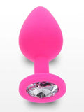 Silikon Taşlı Anal Plug Medium Pembe - 401501