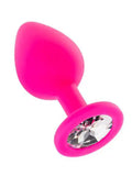 Silikon Taşlı Anal Plug Medium Pembe - 401501