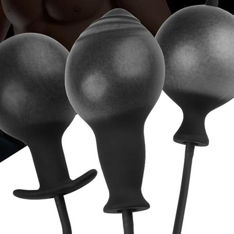 Şişebilen Pompalı Boğumlu Anal Plug Siyah - BDM1815