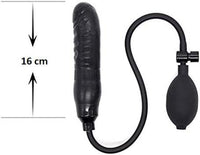 Şişebilen Pompalı Damarlı Anal Plug Siyah - BDM1816
